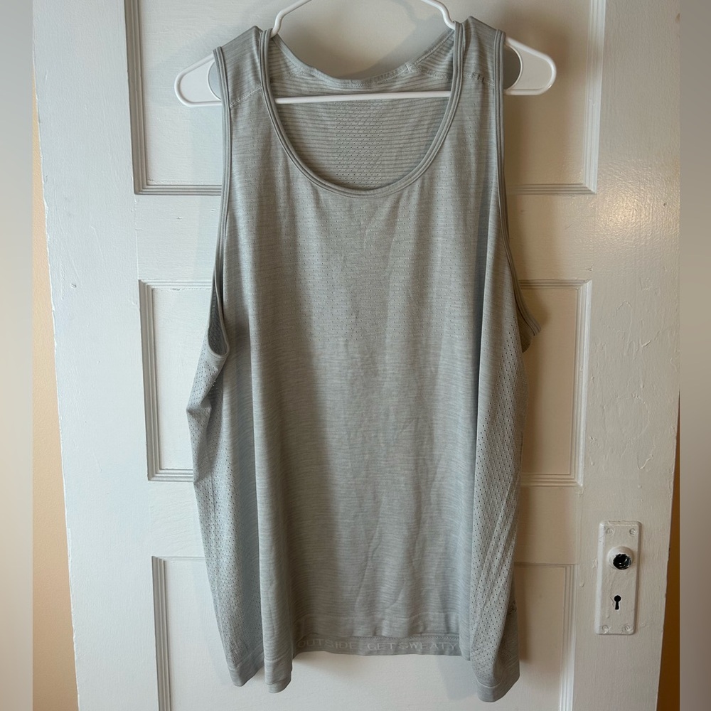 lululemon athletica Light Gray Mesh-Panel Tank Top